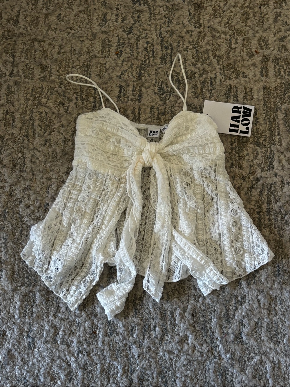Harlow white Lace Tie-Front Camisole brand new